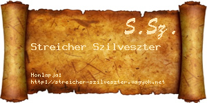 Streicher Szilveszter névjegykártya